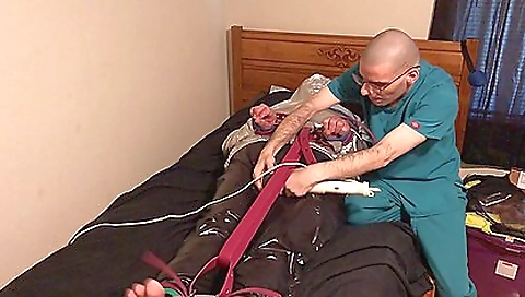 Hairy busty slut with big tits works her big tits on dildo