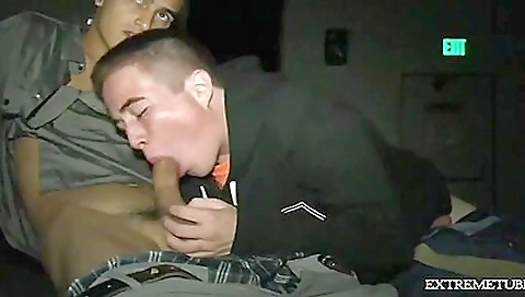 Big cock hunter sucking deep throat and facialized