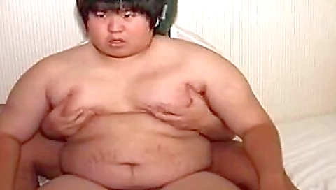 Asian babe in a fat ass gets fucked hard in her tight pussy