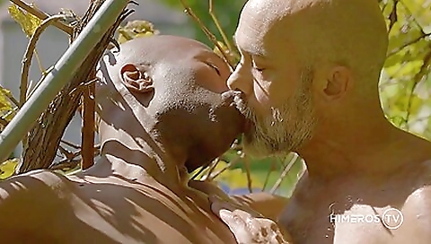 Brunette with a tattooed ass is fucking with a black guy