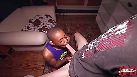 Big black cock deepthroated and fucked by a brunette