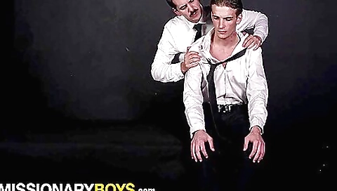 Busty brunette is giving a lecture to a horny young missionary priest