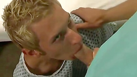 Shaved teen with a round ass wears a medical uniform