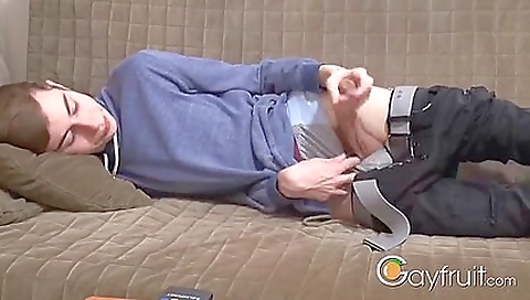Horny brunette gay porn tube in the doggystyle position